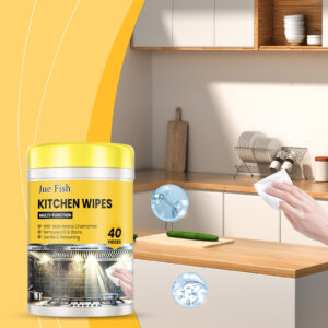 Multifunctional Non-Woven Kitchen Roll Paper Wipes, 40-Pack Grease Removing Cleaning Cloths for Countertops, Stoves & Ovens and Stain Removal