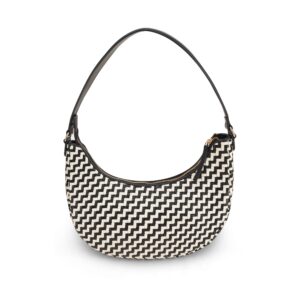 Black and Cream Woven Leather Purse For Women 1 1 2